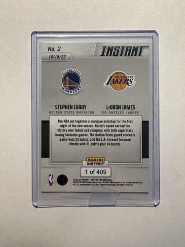 STEPHEN CURRY & LEBRON JAMES - 2022 Panini Instant NBA - FACE OFF OPENING 1/409 - Picture 3 of 5