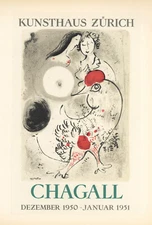Marc Chagall lithograph poster (printed by Mourlot)  808003