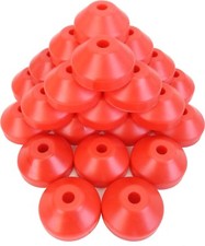 25 45rpm Record Adapters - New Red Plastic Dome Inserts for 7" Vinyl 07MRDARE