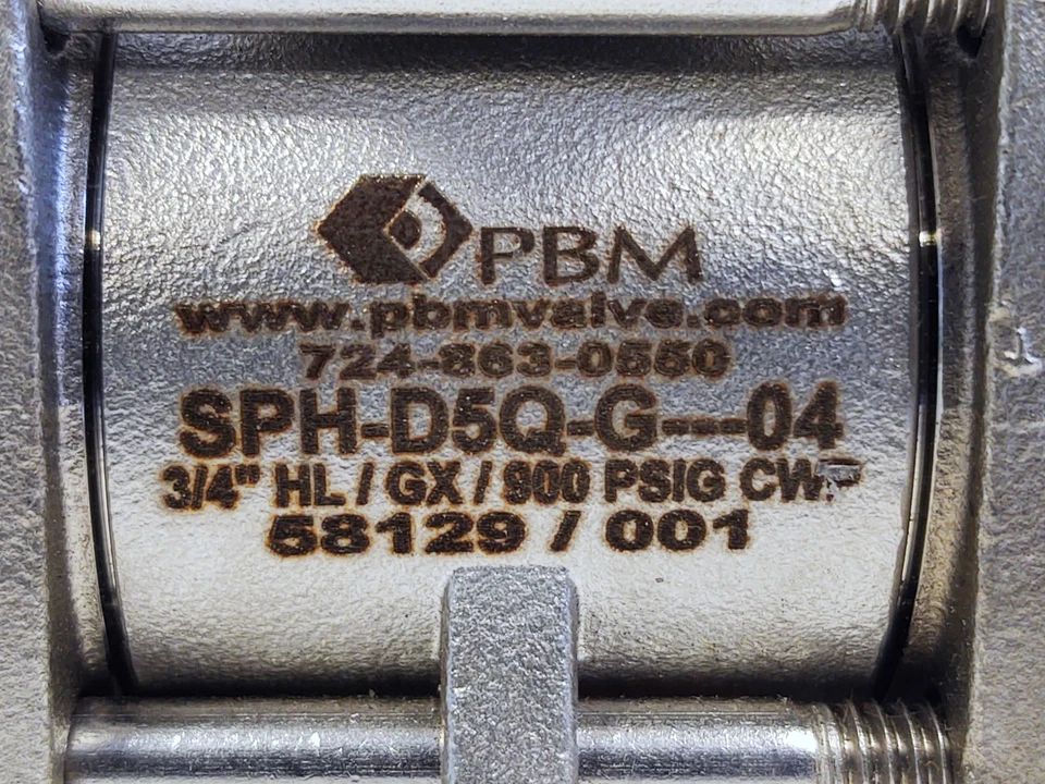 PBM SPHD5QG04 3/4" HL/GX/900 psig CWP 58129/001 Stainless Steel Ball Valve - Image 2 of 4