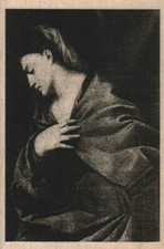 Demure Lady Photo/ATC 2 1/4 x 3 1/4" Rubber Stamp, Ladies Stamp, Woman Stamp