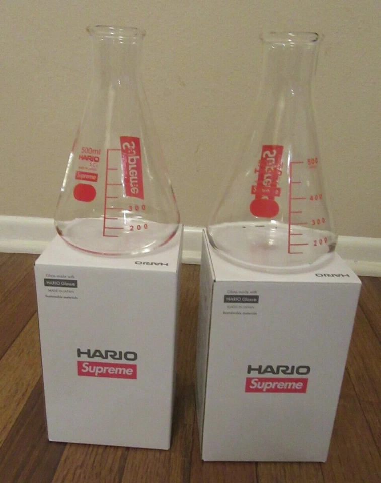 (2) Frasco de vidro transparente Supreme Hario Erlenmeyer FW24 Supreme New York 2024 novo - Imagem 4 de 4