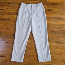 Uniqlo Beige Pleated Dress Pants Womens Size M Wide Leg