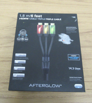 AFTERGLOW HDMI Kabel 1,8M / 6 Feet Tripple Kabel 14.3 Gbps with Ethernet 1080P