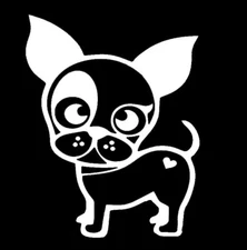 Cute Funny Dog White Vinyl Decal Car Window Laptop Notebook Tablet