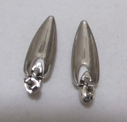 Sleek Modernist Vtg 1-5/8” Silver Tone Dangle “Cosmos Pod” Post Pierced Earrings - Picture 12 of 12