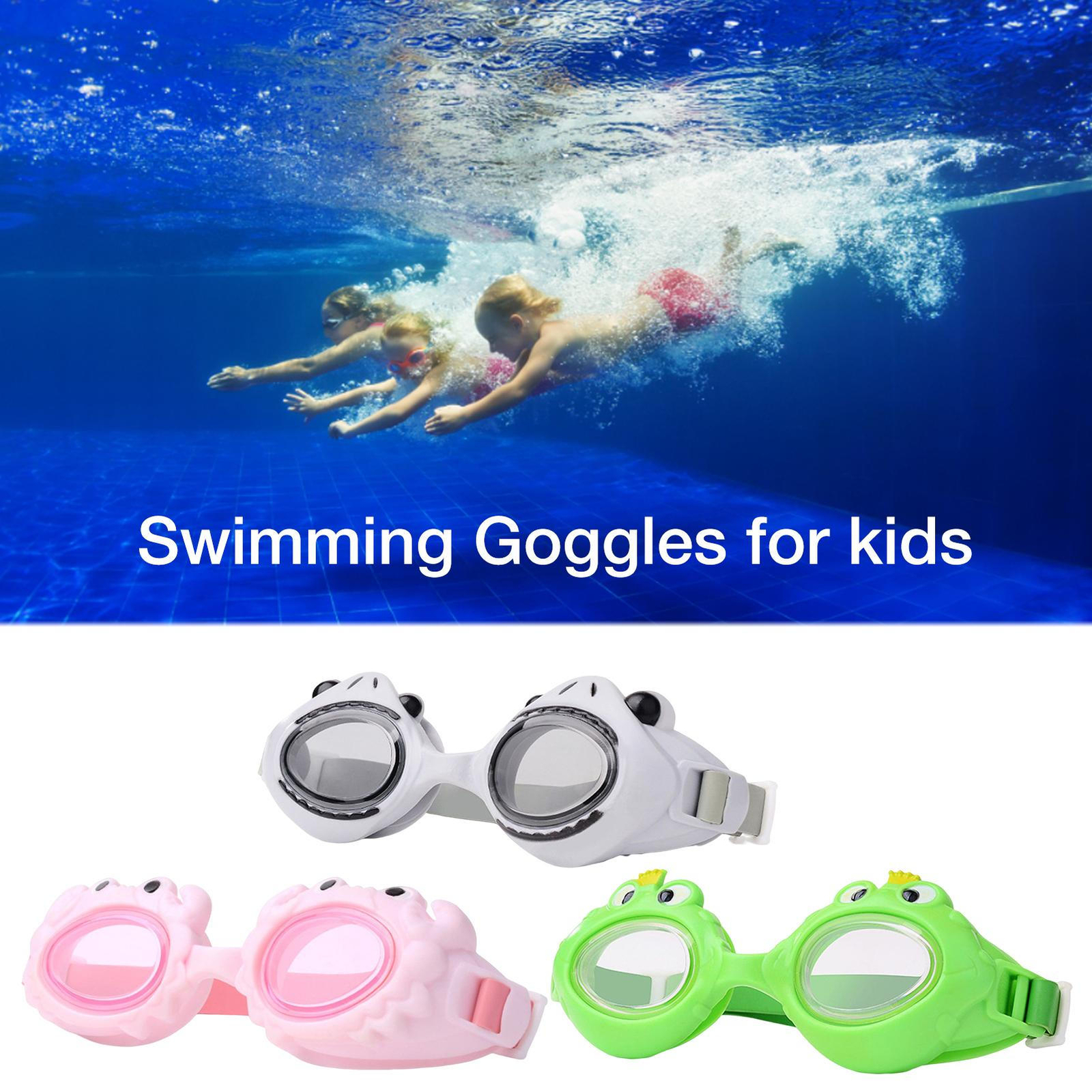 Comfortable Swimming Goggles for Kids AntiUV Cartoon Kids Swim Goggles