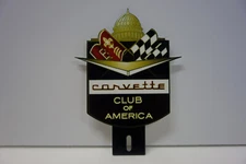 CORVETTE CLUB OF AMERICA LICENSE PLATE TOPPER! 5" H X 3.75" W
