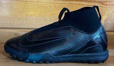 Kids Zoom Mercurial Superfly Academy 10 TF Turf Soccer Cleats Size 2Y-3Y BLACK