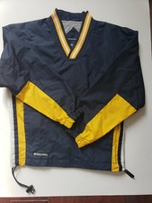 Boy's Size S HOLLOWAY Pullover Jacket Lined Windbreaker navy and gold V Neck