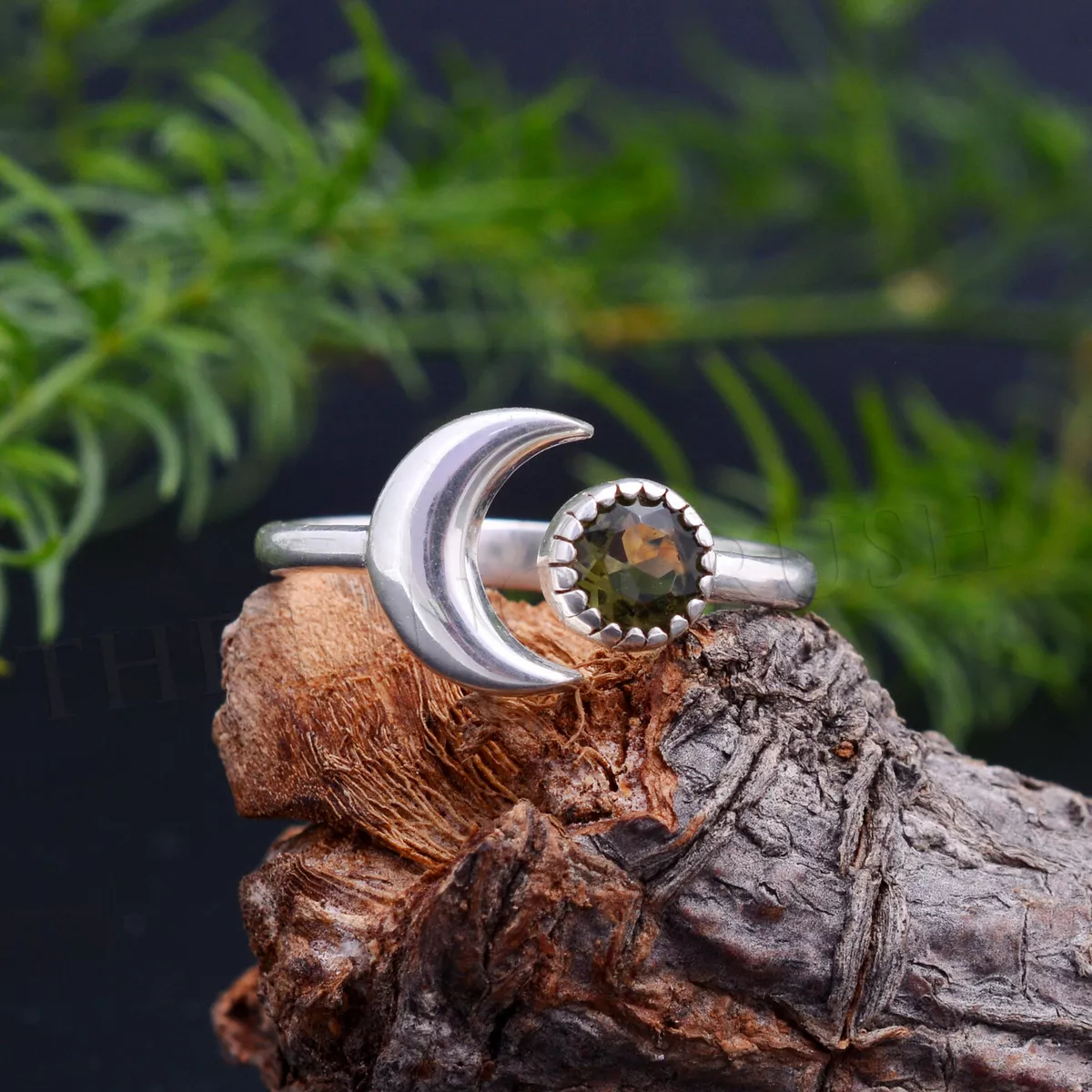 Moldavite silver ring deals
