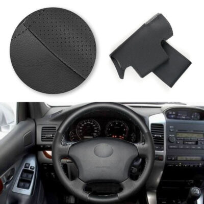 Black Steering Wheel Leather Cover For Toyota Land Cruiser Prado Sienna 4Runner