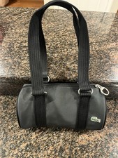LACOSTE Shoulder Bag Compact Mini Vintage Classic Black With Logo NEW