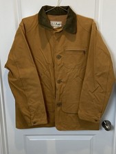 A  Vintage 70s L.L. Bean Beige Canvas Hunting Field Jacket w/ Game Pocket NICE 