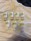 vintage milk glass pedestal mugs produced by Glasbake