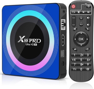 X88PRO Android 13.0 TV Box 4GB RAM 64GB ROM, 8K Auflösung, BT 5.0, HDMI, Schwarz