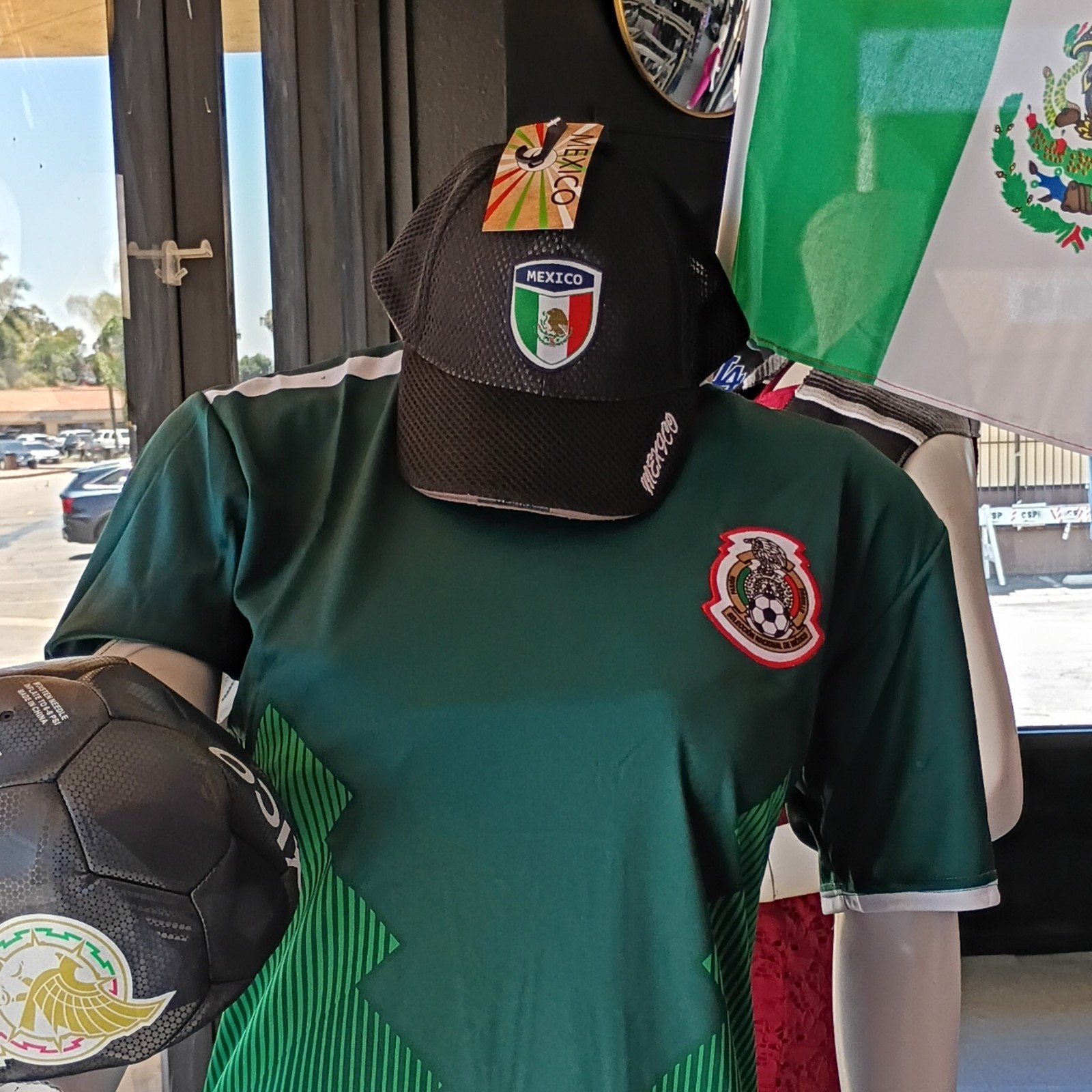 Mexico bundle(Mexico jersey, medical soccer ball, mexico cap, mexico flag)