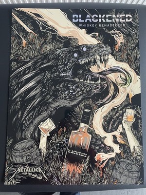 METALLICA Blackened Whiskey Poster WOLFSKULL JACK Rainbow Foil Limited 97/300