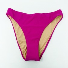 J. Crew Pink High Rise Bikini Bottom Size M Full Coverage Beach NEW