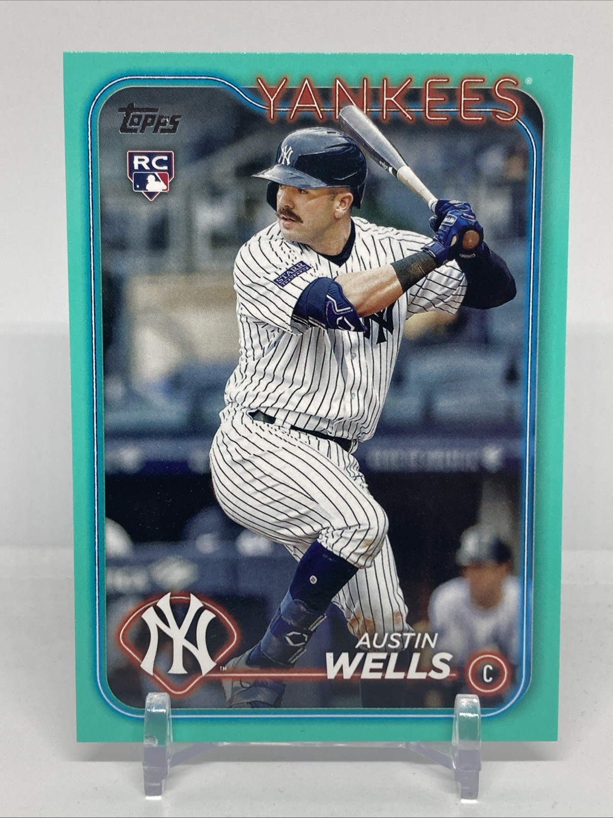 AUSTIN WELLS Rookie RC 2024 Topps Aqua Parallel #624 New York Yankees