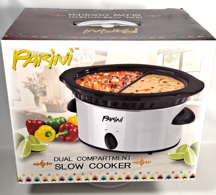 PARINI DUAL COMPARTMENT SLOW COOKER 2-16 OZ COMPARTMENTs.
Opens in a new window or tab