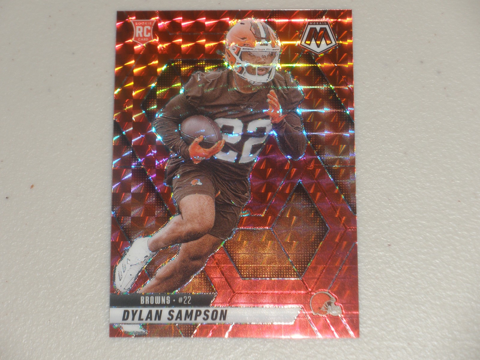 2025 Panini Mosaic Red Mosaic Prizm #355 Dylan Sampson Rookie RC