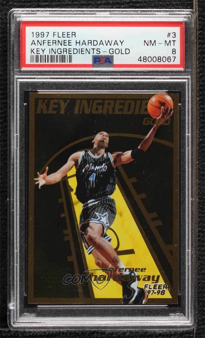 1997-98 Fleer Key Ingredient Gold Anfernee Hardaway #3 PSA 8 0nr3
