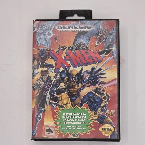 Sega Genesis 16 Bit Cartridge X-Men  1993 Box Game And Manual No Poster