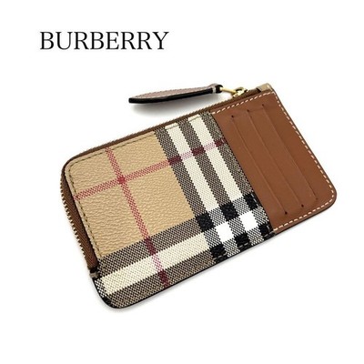 Current Burberry Nova Check Coin Case Card Women Coin Case Wallet Accessory Or