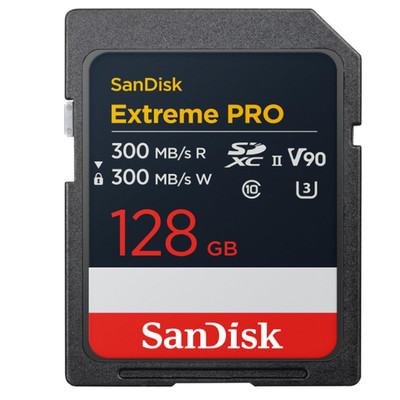 SanDisk Extreme PRO SDHC UHS-II Speicherkarte V90 128 GB (300 MB/s 8K 4K Full HD