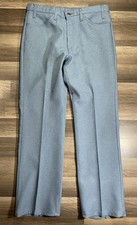 Levi 517 Boot Cut Slacks Mens 32x30 Blue Polyester BlackTab Made In USA Vintage