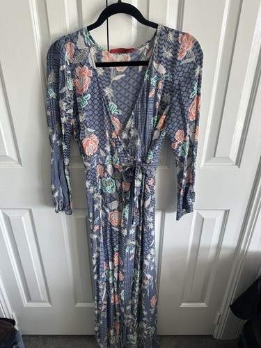 Tigerlily Batik Floral Wrap Dress in Cornflower Size AU 10 US 6 Nina Proudman - Picture 4 of 13