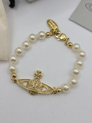 Vivienne Westwood ORB MINI BAS RELIEF Pearl Bracelet Gold | eBay