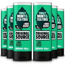 6x Original Source Tingly Mint & Tea Tree Shower Gel 500ml 7.10 per litre