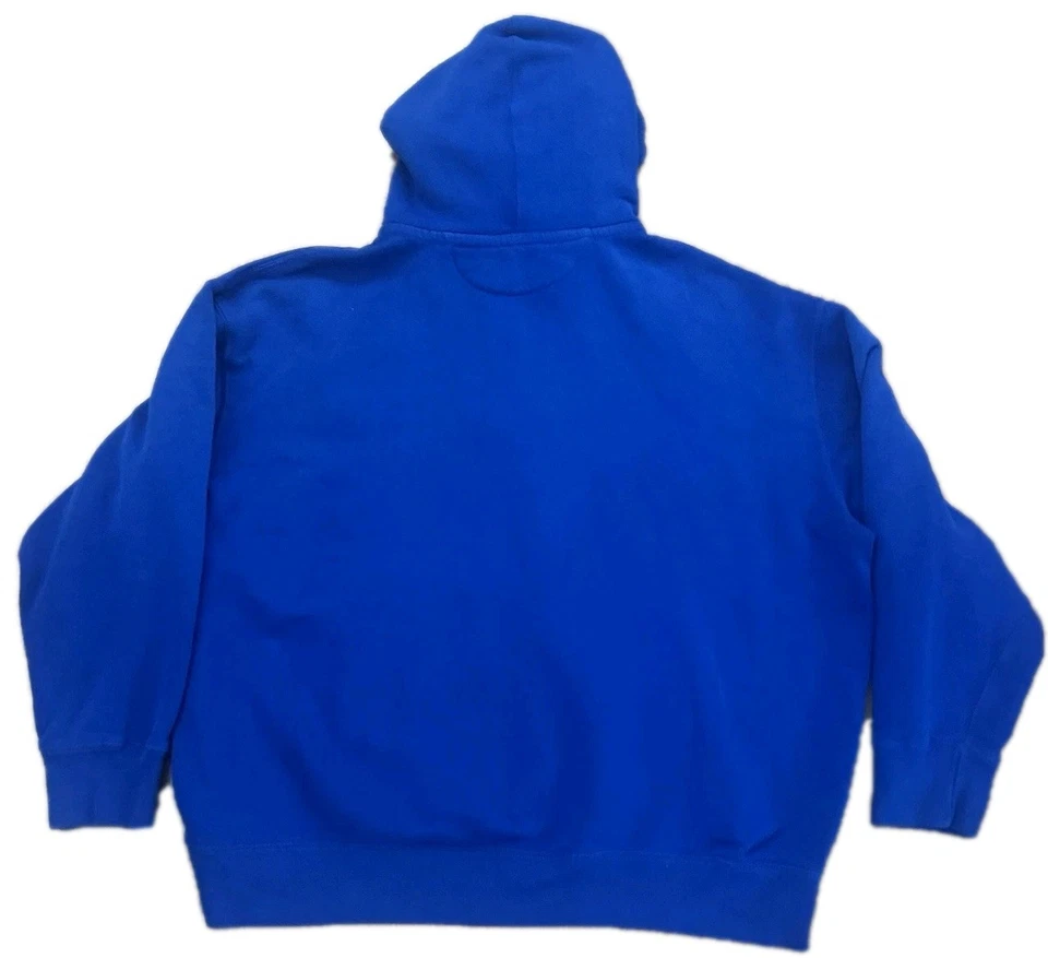 Ralph Lauren Polo Hoodie Sapphire Mens 2XB Felt P Patch 1/4 Quarter Zip Blue 2XL - Image 4 of 4