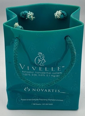 Vivelle Drug Sales Rep Doctor Advertising Turquoise Mini Bag Display Novartis