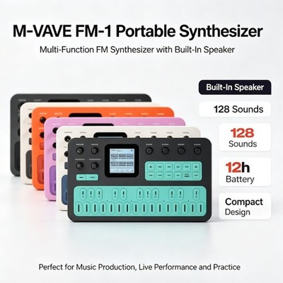 M-VAVE FM-1 Audio FM Synthesizer 3Ch MIDI Built-in 6 Effects 3.5mm Stereo Output