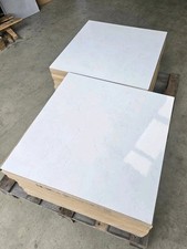 60sqm LOT White with Subtle Grey Watermark Polished Porcelain Tiles 59x59cm