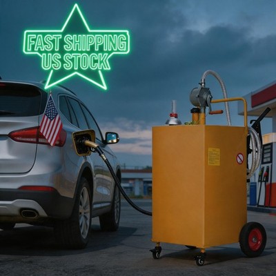 35 Gallon Fuel Caddy with Manual Pump & Grounding Wire   Heavy-Duty HDP Portable