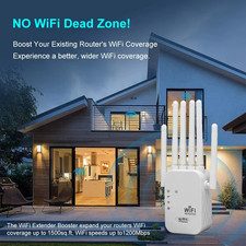 Dual-Band WiFi Extender and Signal Booster for Enhanced Coverage