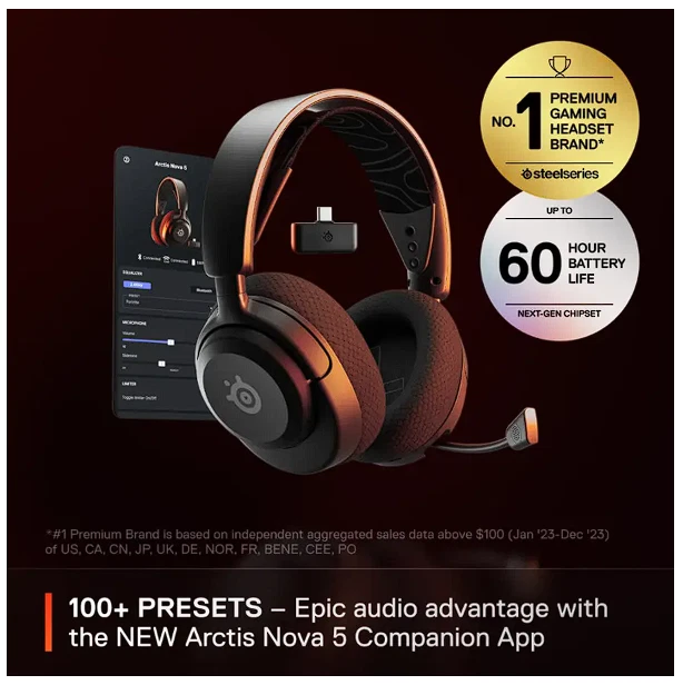 SteelSeries Arctis Nova 5 Wireless Multi-System Gaming Headset - Image 3 of 4