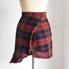 Vivienne Westwood Red Label Asymmetric Check Wrap Mini Skirt Size 38