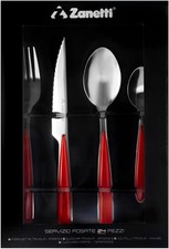 Servizio di Posate da Tavola Elegance Rosso 24 Pezzi Zanetti