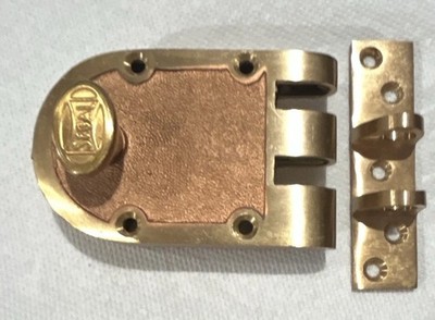 Segal Jimmy Proof Deadbolt Lock in a brass bronze finish