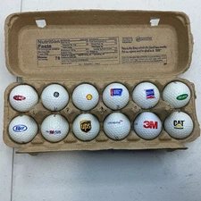 Lot Of 12 Logo Golf Balls Peterbuilt GE UPS 3M Cat Scott’s American Cancer