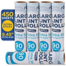 5 PCS Large Lint Roller Refills 9.45 Inch Wide 450 Sheets Total Pet Hair
