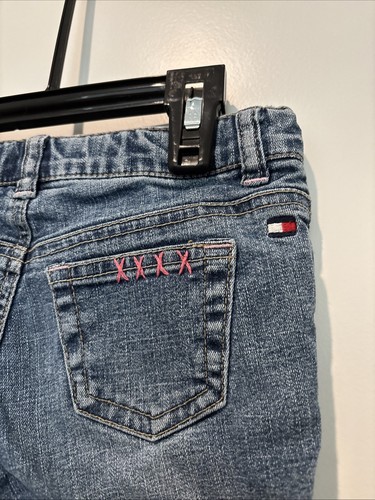 Vintage Tommy Hilfiger Y2K Embroidered Sequin Adj Waist Band Jeans Size 4t Girls - Picture 10 of 17