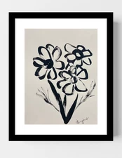 GUAJARDO Original Neo Expressionism Daisy Florals 12X9 Paper Signed Art