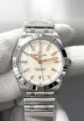 Breitling Chronomat SS 32mm Diamond MOP Dial Women's Watch A77310101A4A1