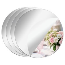 4 Pcs Acrylic Round Mirrors, 10 inch Mirror Centerpieces for Tables, Circle M...